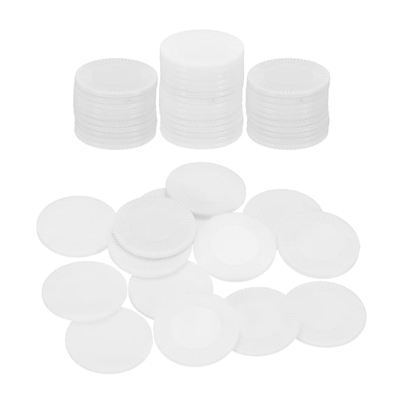 Uxcell 50 Pack Plastic Poker Chips, 25mm Mini Bingo Chips Learning Counters Counting Counters Disks Markers Opaque Game Tokens for Game Play Math Counting, White, Pattern