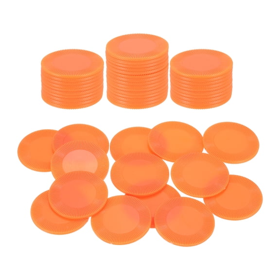 Uxcell 50 Pack Plastic Poker Chips, 38mm Mini Bingo Chips Learning Counters Counting Counters Disks Markers Opaque Game Tokens for Game Play Math Counting, Orange, Pattern