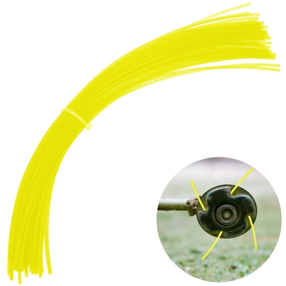 Uxcell 50-Pack Pre-Cut Trimmer Line, 0.095 Inch x 12 Inch Round Nylon String, Replacement Line for Trimming Grasses and Weeds [Yellow]