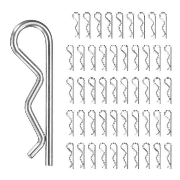 Uxcell 50-Pack R-Shaped Cotter Pin, M1.5x28mm Stainless Steel Hairpin Hardware Spring R Clips Heavy Retainer Pins