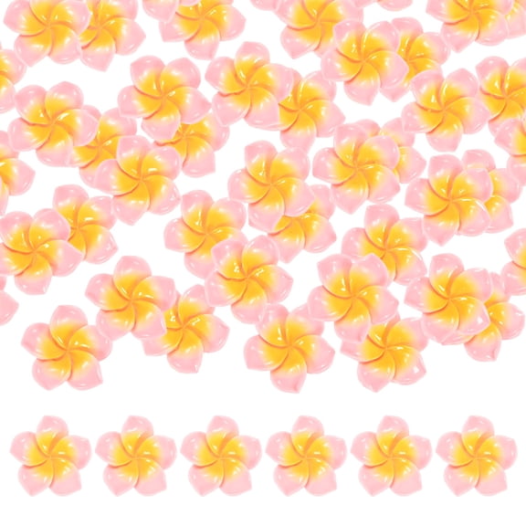 Uxcell 50-Pack Resin Flowers, 0.98inch/2.5cm Artificial Plumeria Flowers Flatback Mini for DIY Crafts/Dress/Wedding [Pink]
