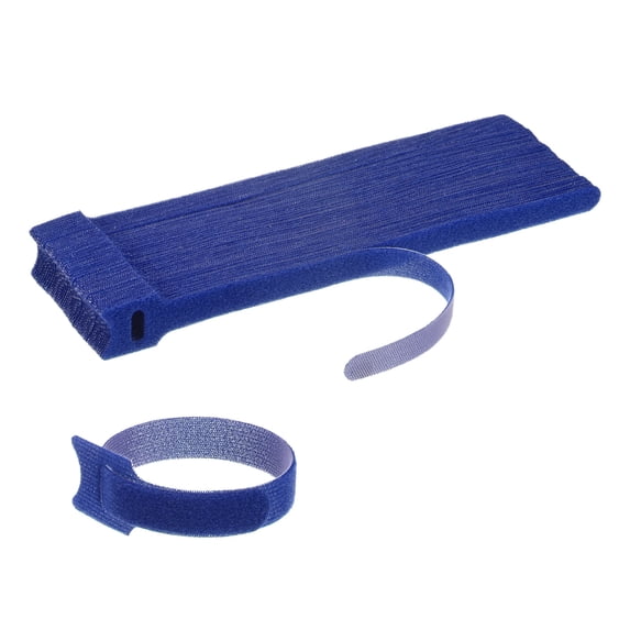 Uxcell 50-Pack Reusable Cable Ties 7.9 in Fastening Adjustable Hook and Loop Tie Wrap for Office, Blue