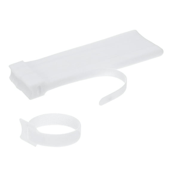 Uxcell 50-Pack Reusable Cable Ties 7.9 in Fastening Adjustable Hook and Loop Tie Wrap for Office, White