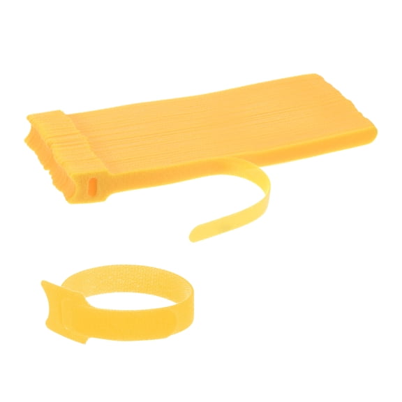 Uxcell 50-Pack Reusable Cable Ties 7.9 in Fastening Adjustable Hook and Loop Tie Wrap for Office, Yellow