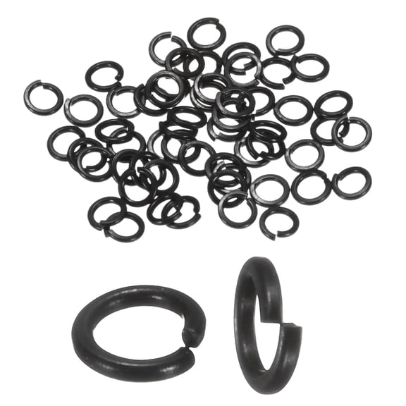 Uxcell 50-Pack Spring Lock Washer, M2.5 Stainless Steel Electroplating Black Coating Elastic Gasket Screw Fasteners