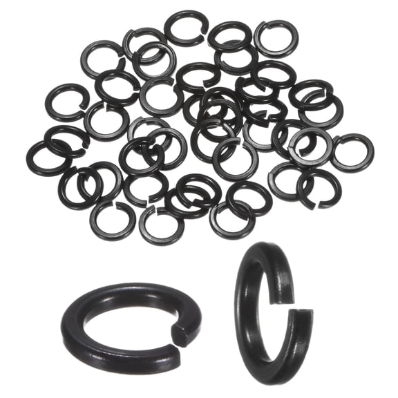 Uxcell 50-Pack Spring Lock Washer, M5 Stainless Steel Electroplating Black Coating Elastic Gasket Screw Fasteners