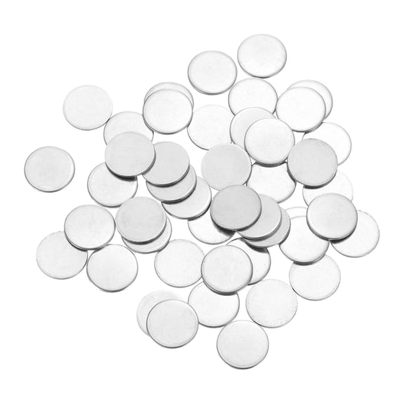 Uxcell 50 Pack Stainless Steel Disc, 1/2"(13mm) Dia 0.04"(1mm) Thick 304 Stainless Steel Flat Round Sheet Blank Round Circle Plate for Crafts Metal Stamping and Jewelry Making