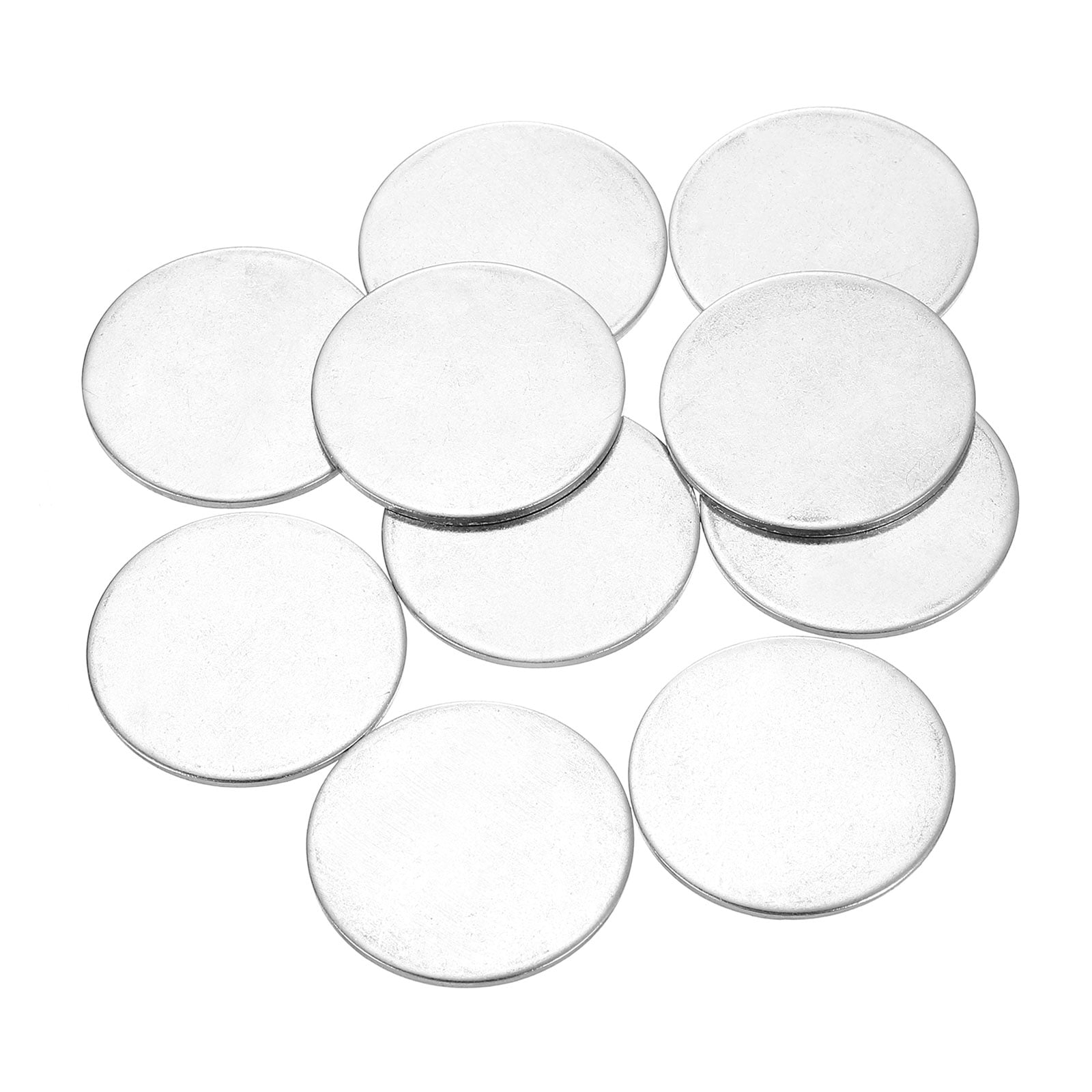 QUARKZMAN Edelstahl Gravier Rohlinge - 10 Stück 45mm | 304 Edelstahl Runde Platten