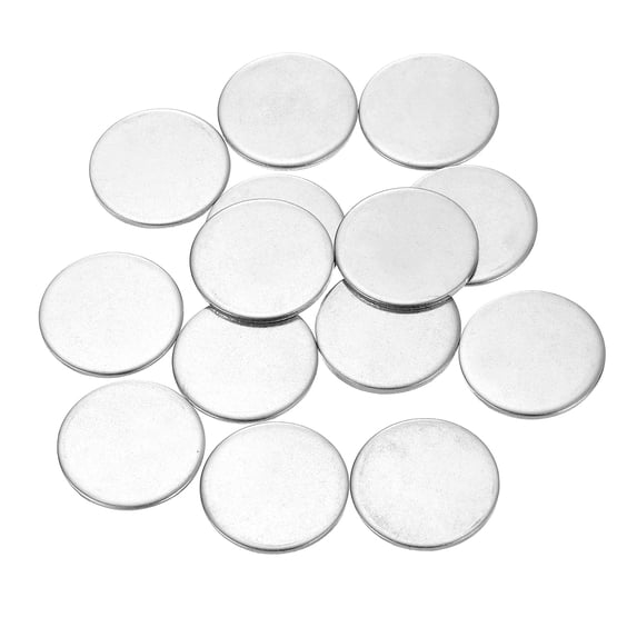 Uxcell 50 Pack Stainless Steel Disc, 15/16"(24mm) Dia 0.05"(1.2mm) Thick 304 Stainless Steel Flat Round Sheet Blank Round Circle Plate for Crafts Metal Stamping and Jewelry Making