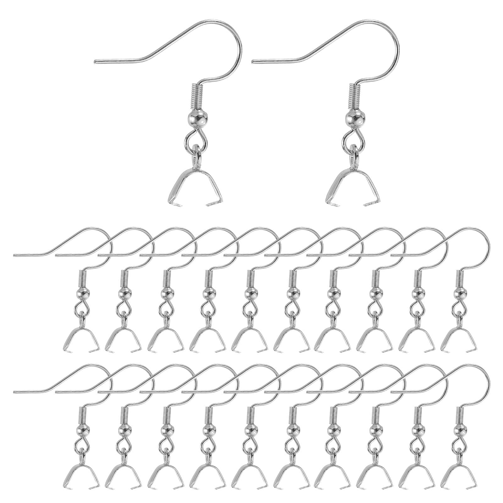 Uxcell 50 Pack Stainless Steel Earring Hooks, Ear Wires Fish Hook