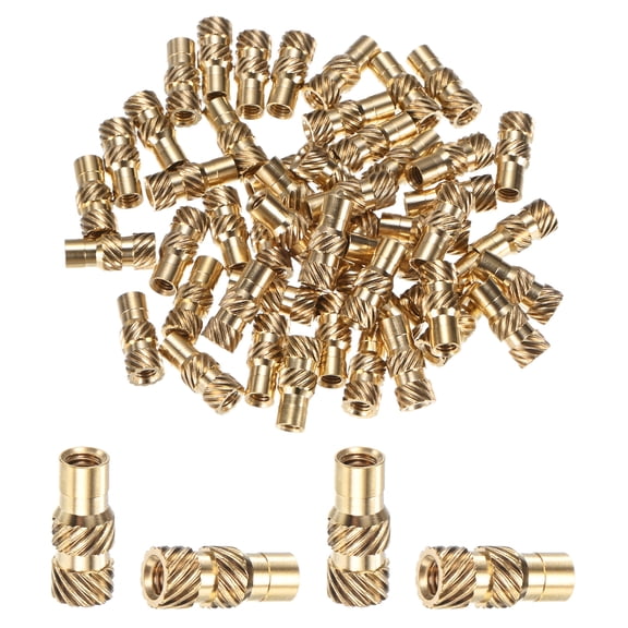 Uxcell 50-Pack Threaded Inserts - M3 x 12mm Brass Heat Set Insert Nuts 5mm OD