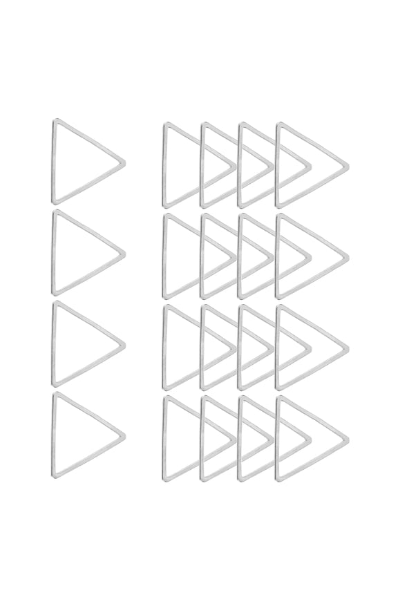 50 Pack Triangle Earring Beading Hoop, 15x13mm Open Beading Hoop, Silver Tone
