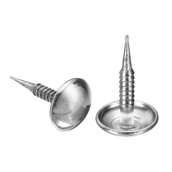 Uxcell 100Pcs Upholstery Nails – 9mm Round Head Silver Tacks, 16.3mm Length, Decorative Furniture Tacks For Sofas, Beds, DIY Crafts