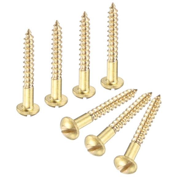 Uxcell 50-Pack Wood Screws, M3 x 22mm Brass Slotted Round Head