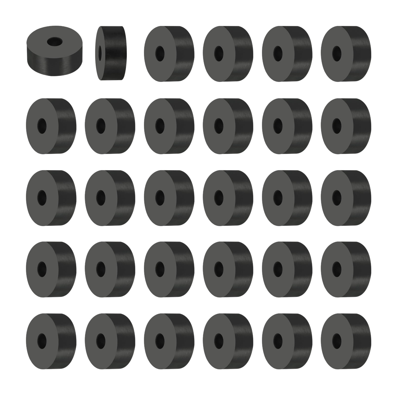 Uxcell 50 Pcs 0.26"ID x 1"OD x 0.4"T Multi Purpose Rubber Spacer
