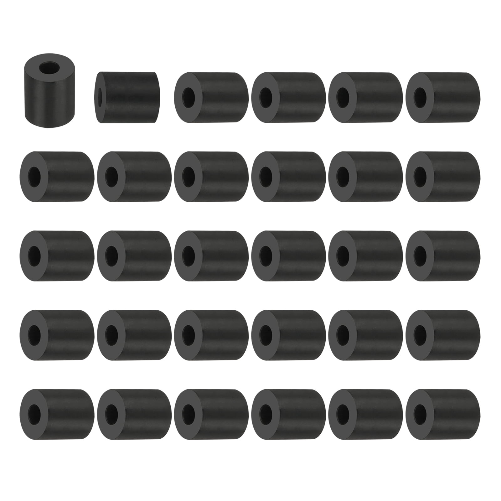 Uxcell 50 Pcs 0.3"ID x 0.8"OD x 0.8"T Multi Purpose Rubber Spacer