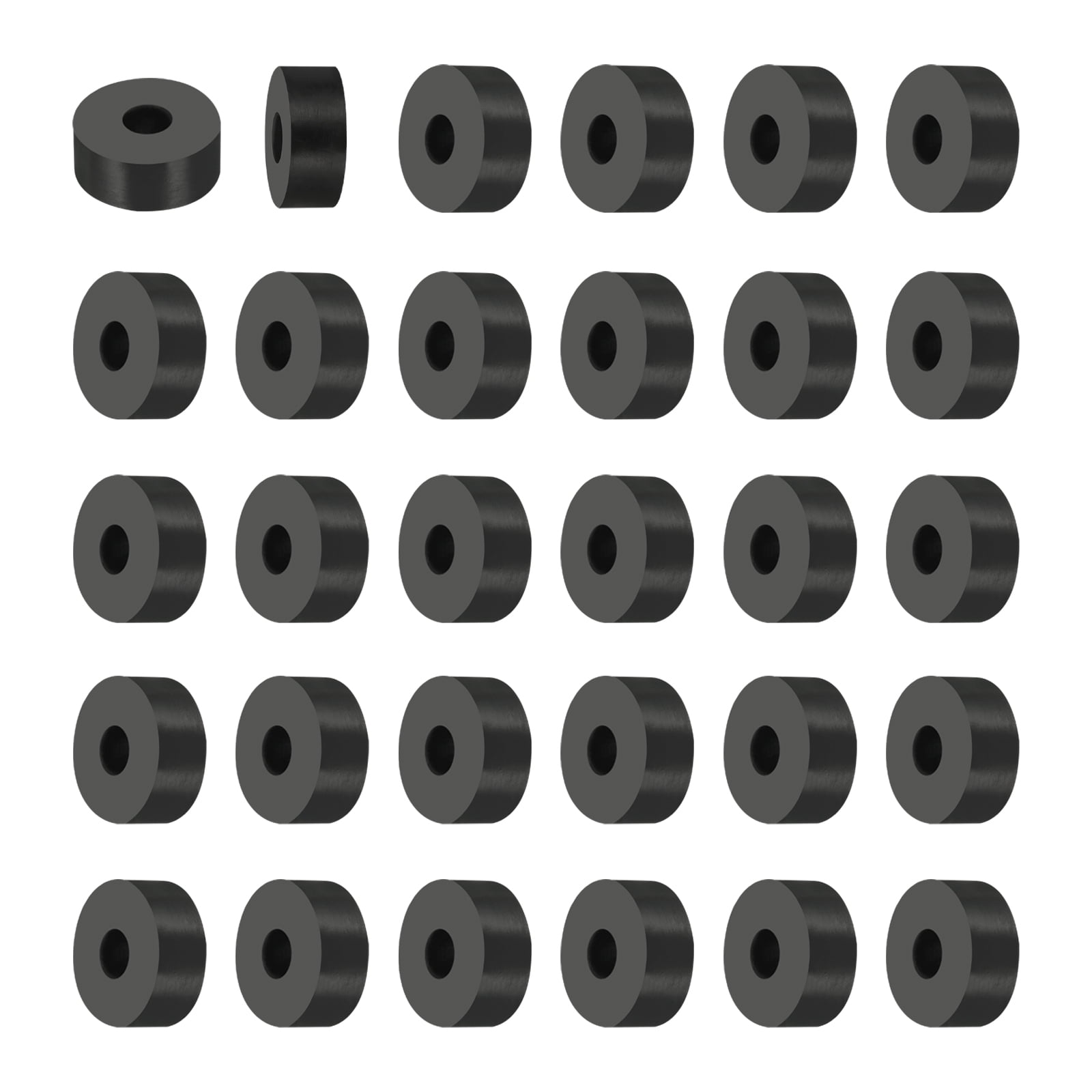 Uxcell 50 Pcs 0.4"ID x 1"OD x 0.4"T Multi Purpose Rubber Spacer