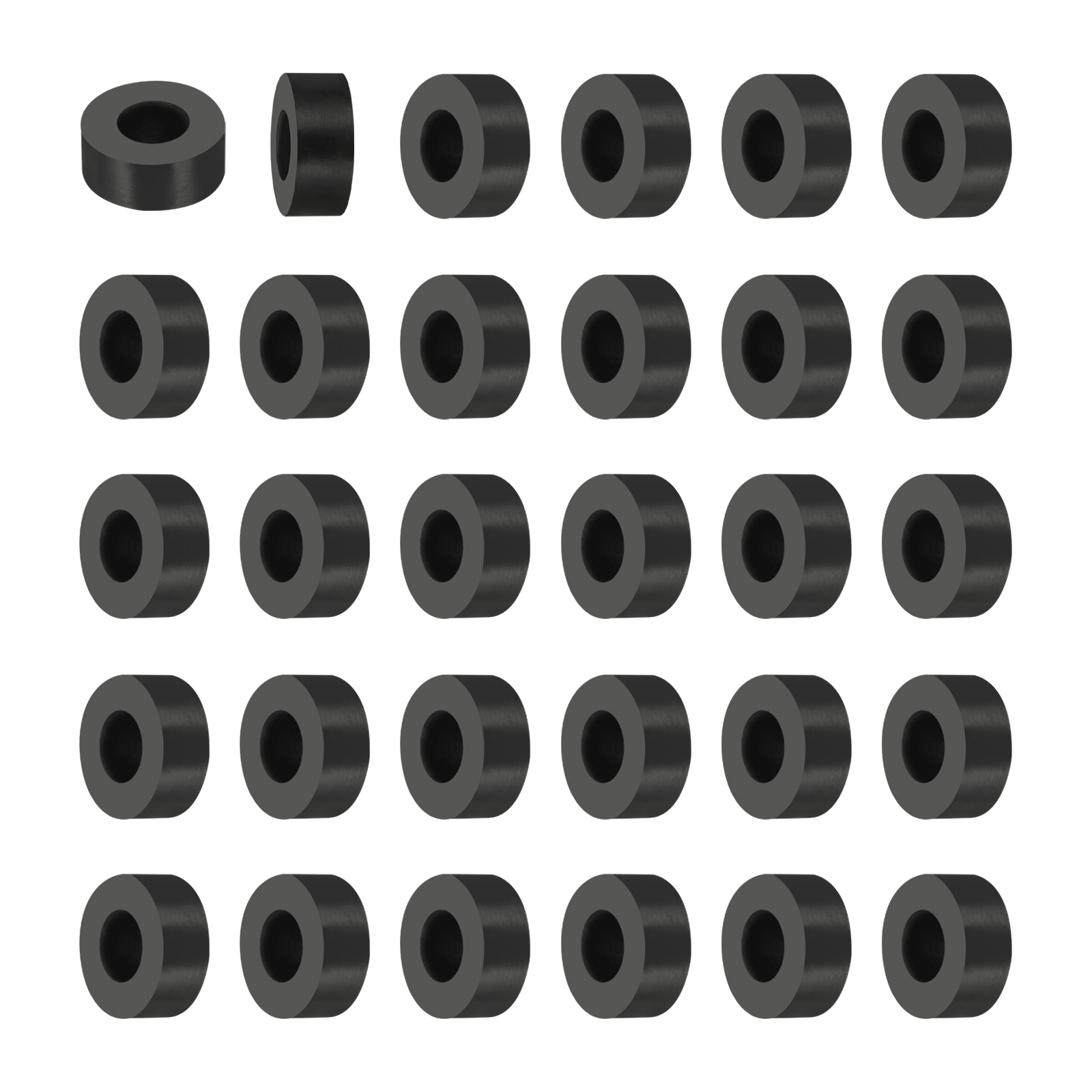 Uxcell 50 Pcs 0.5"ID x 1"OD x 0.4"T Multi Purpose Rubber Spacer
