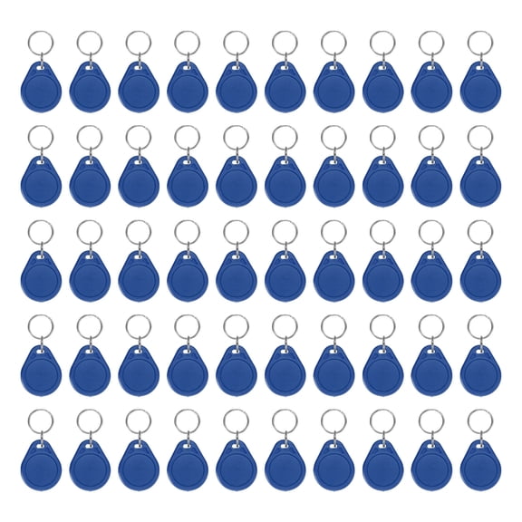 Uxcell 50 Pcs 13.56MHz UID Writable Rewritable Smart Key Fobs for Access, Blue