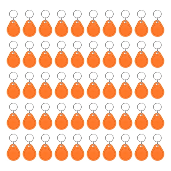Uxcell 50 Pcs 13.56MHz UID Writable Rewritable Smart Key Fobs for Access, Deep Orange