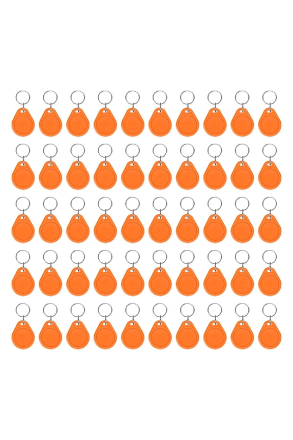 50 Pcs 13.56MHz UID Writable Rewritable Smart Key Fobs for Access, Deep Orange