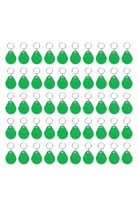50 Pcs 13.56MHz UID Writable Rewritable Smart Key Fobs for Access, Green