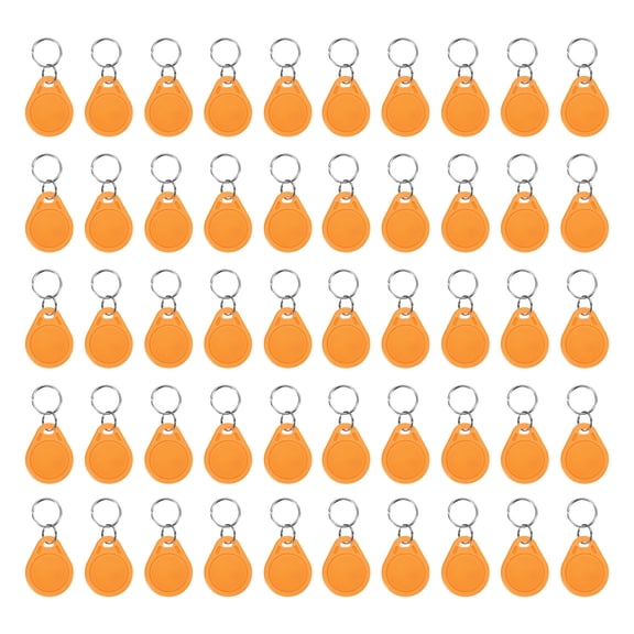 Uxcell 50 Pcs 13.56MHz UID Writable Rewritable Smart Key Fobs for Access, Orange