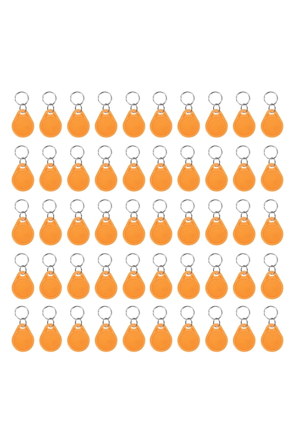 50 Pcs 13.56MHz UID Writable Rewritable Smart Key Fobs for Access, Orange