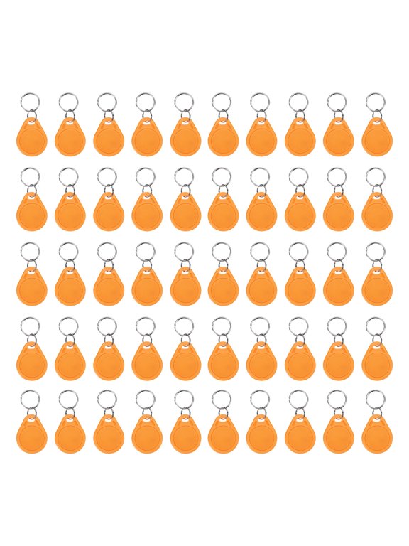 50 Pcs 13.56MHz UID Writable Rewritable Smart Key Fobs for Access, Orange