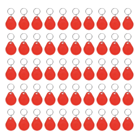 Uxcell 50 Pcs 13.56MHz UID Writable Rewritable Smart Key Fobs for Access, Red