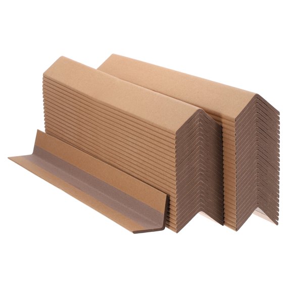Uxcell 50 Pcs 17.8"x2"x2" Adjustable Cardboard Corner Protector, 0.16" Thick Reinforced Box Edge Protector, L-Shaped Package Frame Guards for Box, Pallets, Packing, Moving, Ginger Yellow