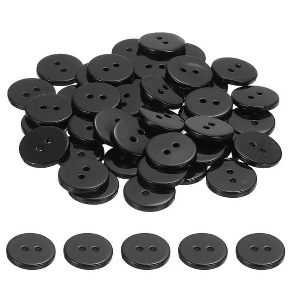 Uxcell 50 Pcs 18mm Mother of Pearl Buttons, 2 Holes MOP Natural Pearl Shell Buttons for Sewing Clothes Coat Suits Shirt DIY Craft Decoration, Black