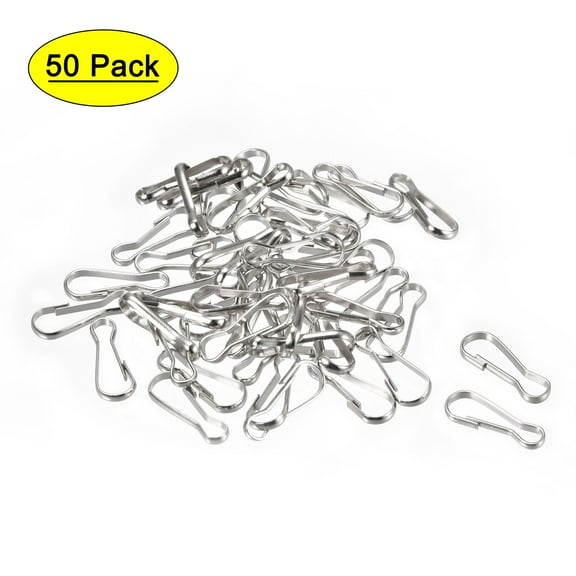Uxcell 50 Pcs 20mm x 5mm Metal Luggage Zippered Pulis Snap Spring Hooks Lanyard
