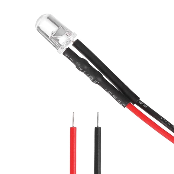 Uxcell 50 Pcs 5mm Pre Wired LED Light Emitting Diodes, 3-6V 20mA Fast Flashing Blinking Colorful Bright LED Diode Lights Bulb Light-Emitting Lamp for Electronics Circuit Components