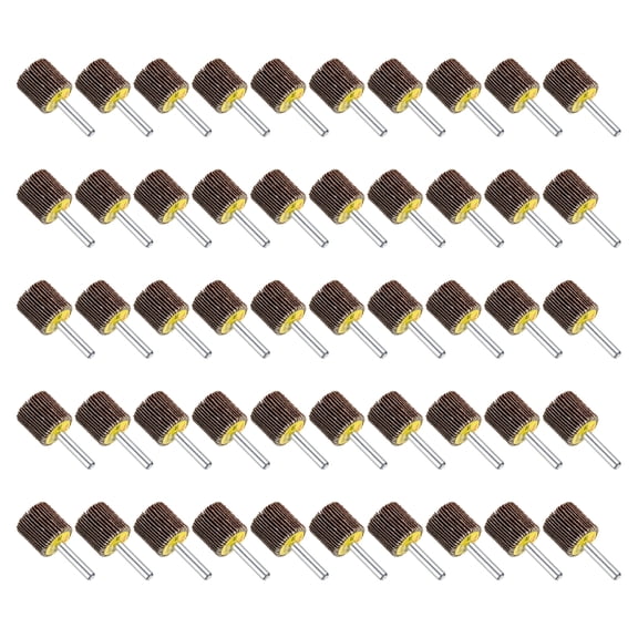 Uxcell 50 Pcs Abrasive Flap Wheel, 1 Inch Diameter, 80 Grit Aluminum Oxide Mounted Flap Wheels 1/4 Shank for Grinding, Polishing, Removing Rust, Red