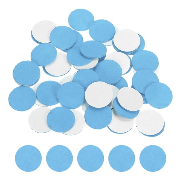 Uxcell 50 Pcs Adhesive Felt Circles, 1-9/16" Dia 2mm Thick Round Non-Woven Felt Pads Stickers Dots Pre Cut for DIY Crafts Sewing Handcraft Costume Holiday Decoration, Sky Blue