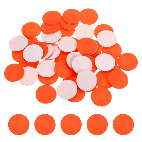 Uxcell 50 Pcs Adhesive Felt Circles, 3/4" Dia 2mm Thick Round Non-Woven Felt Pads Stickers Dots Pre Cut for DIY Crafts Sewing Handcraft Costume Holiday Decoration, Orange