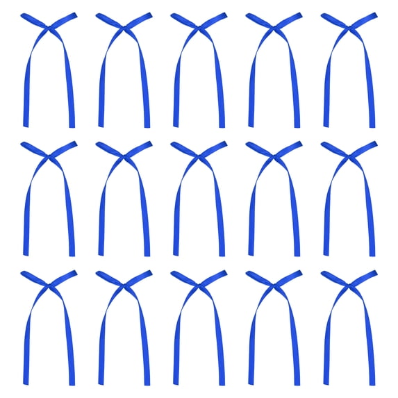 Uxcell 50 Pcs Bow Cake Bowknot Decorations, 3x5.7 Inch Satin Bowknot for Cake Dessert Craft DIY, Dark Blue