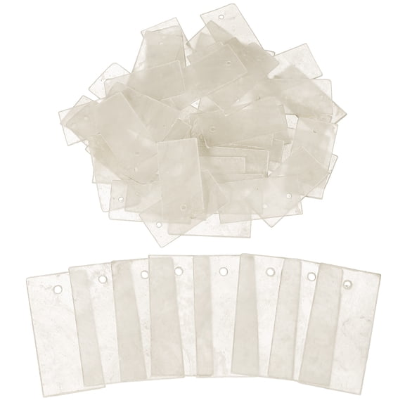 Uxcell 50 Pcs Capiz Shells, 15 mm x 30 mm Natural White Square Mica Sheets Single Hole for DIY Craft Making Wind Chimes Home Decoration Wedding Decorations