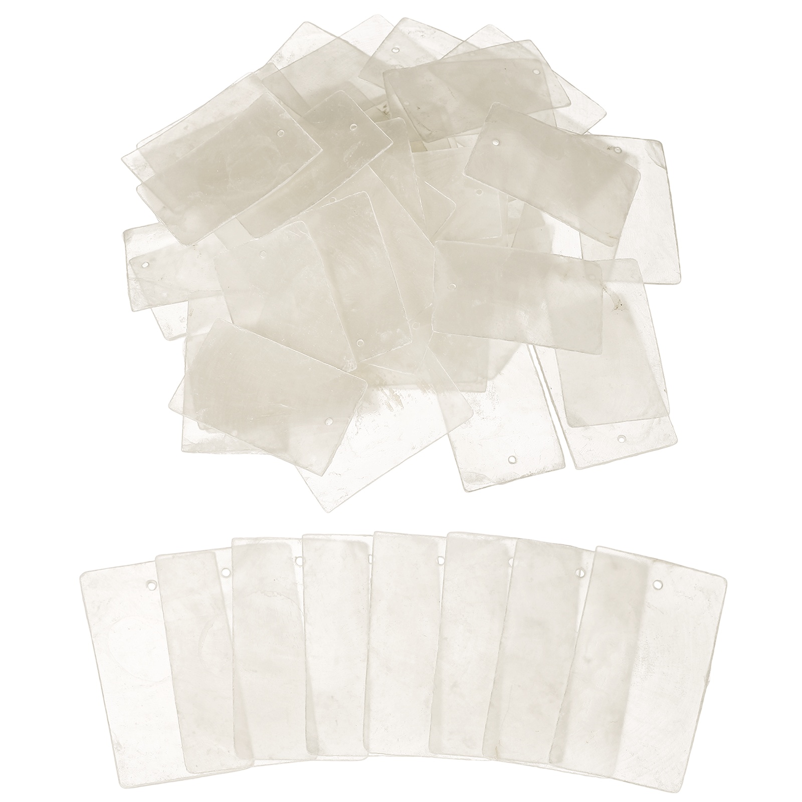 Uxcell 50 Pcs Capiz Shells, 30 mm x 50 mm Natural White Square Mica Sheets Single Hole for DIY Craft Making Wind Chimes Home Decoration Wedding Decorations
