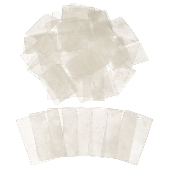 Uxcell 50 Pcs Capiz Shells, 30 mm x 50 mm Natural White Square Mica Sheets with Two Holes for DIY Craft Making Wind Chimes Home Decoration Wedding Decorations