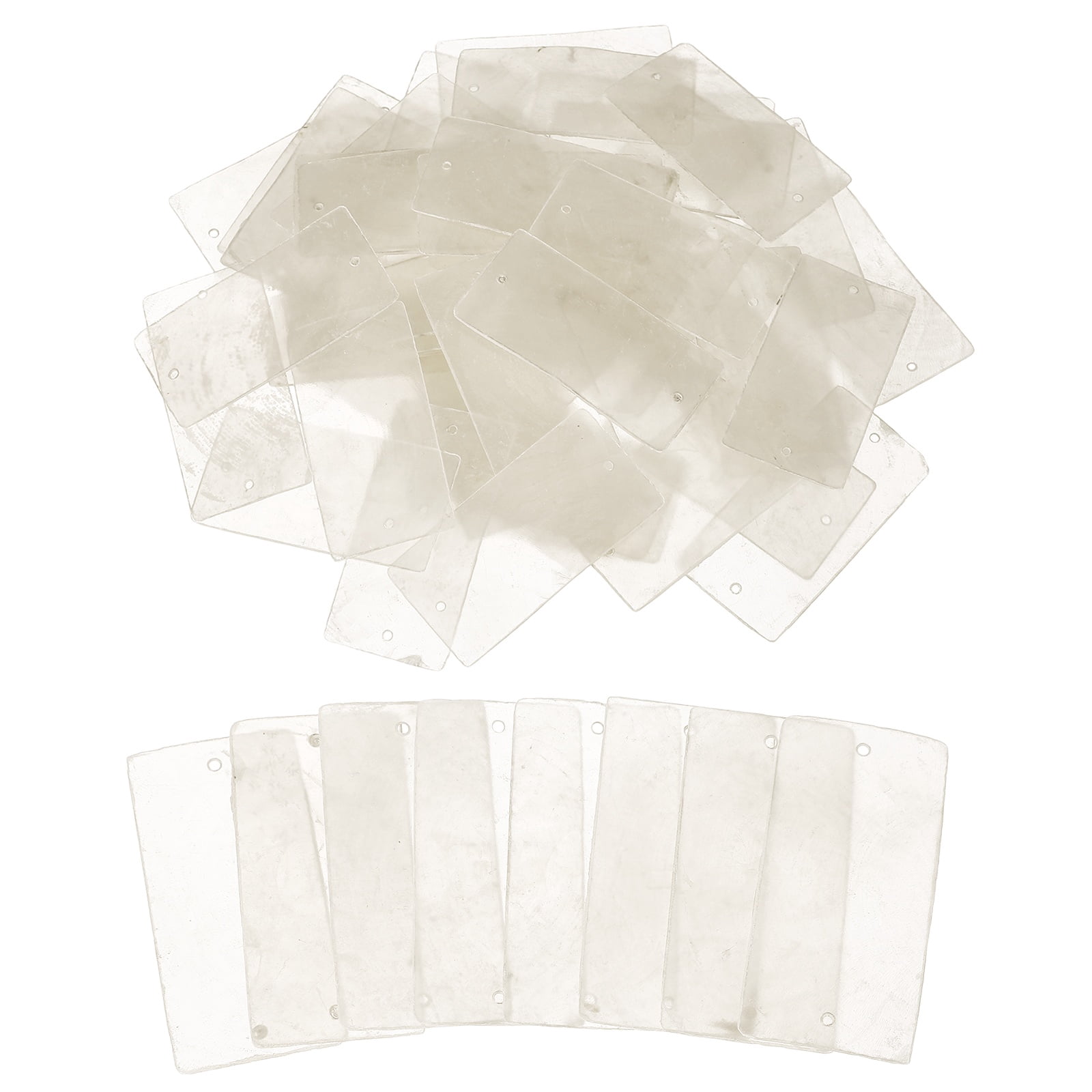 Uxcell 50 Pcs Capiz Shells, 30 mm x 60 mm Natural White Square Mica ...