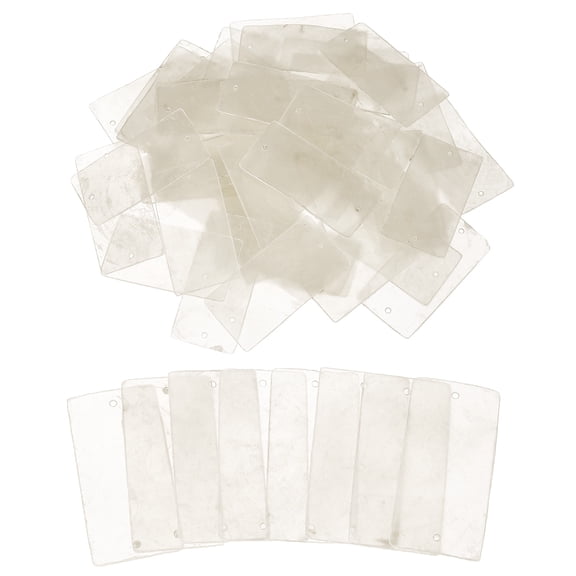 Uxcell 50 Pcs Capiz Shells, 30 mm x 60 mm Natural White Square Mica Sheets with Two Holes for DIY Craft Making Wind Chimes Home Decoration Wedding Decorations