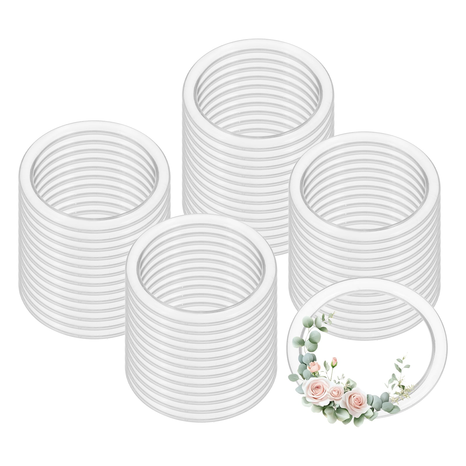 Uxcell 50 Pcs Dream Catcher Rings, 19.7 inch Floral Macrame Plastic O ...