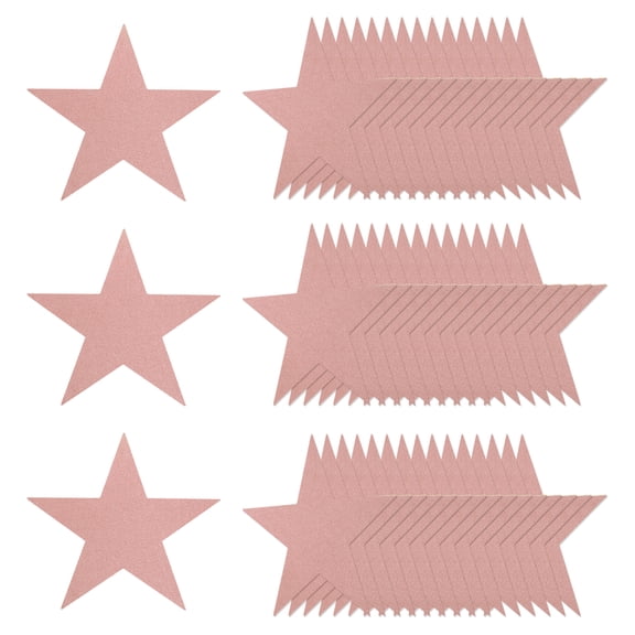 Uxcell 50 Pcs Glitter Star Cutouts, 11 Inch Star Shape Double Printed Glitter Paper, Confetti Cut Outs for Bulletin Board Wall Party Decoration Supplies, Light Pink