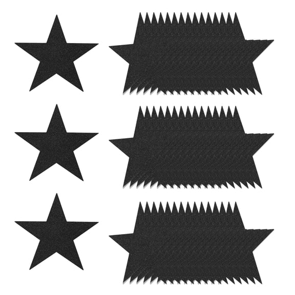 Uxcell 50 Pcs Glitter Star Cutouts, 6 Inch Star Shape Double Printed Glitter Paper, Confetti Cut Outs for Bulletin Board Wall Party Decoration Supplies, Black