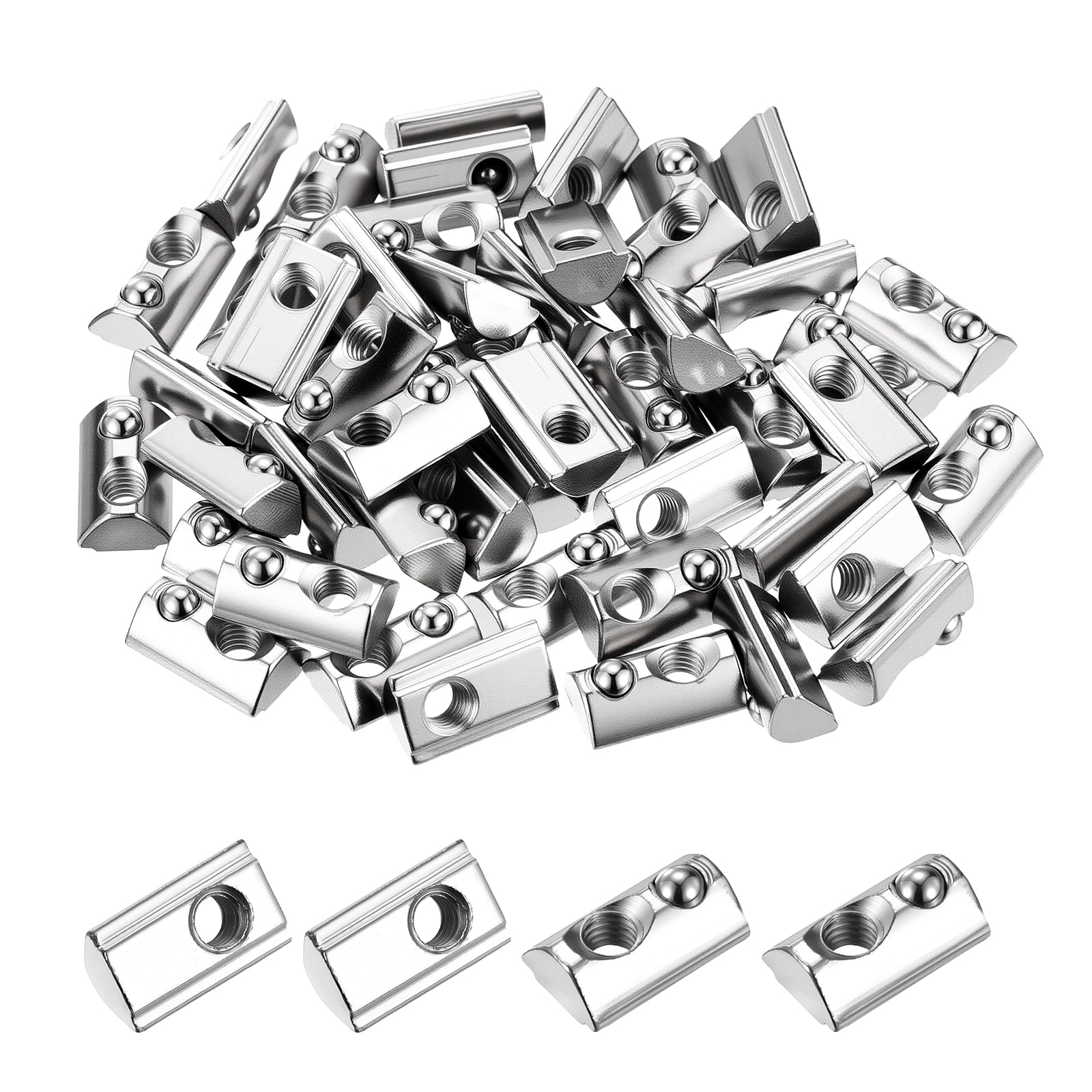 Uxcell 50 Pcs Half Round t Spring Nut - [M6-1] 3030 Series Roll in ...