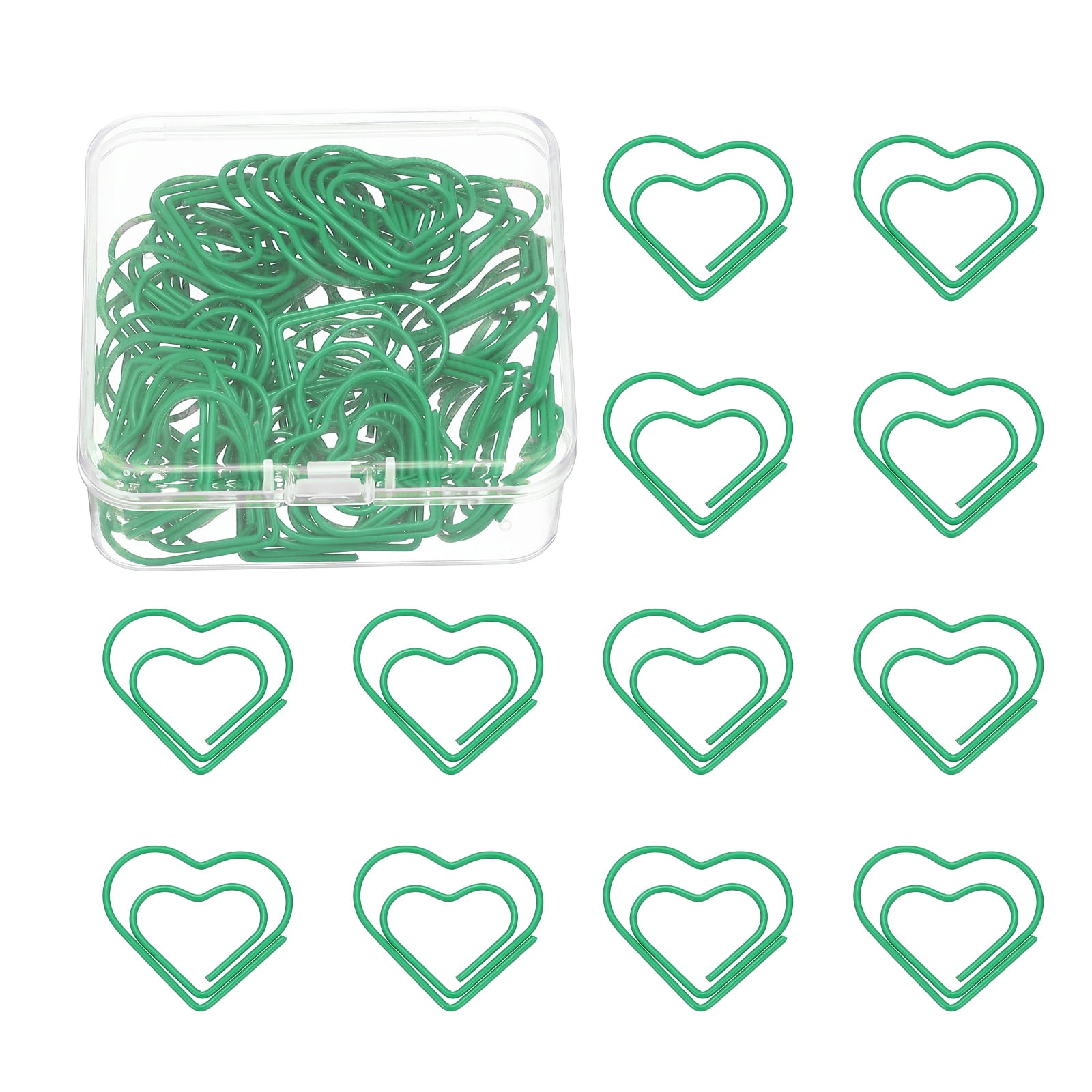 Uxcell 50 Pcs Heart Shape Paper Clip, Metal Cute Small Paper Clamp ...