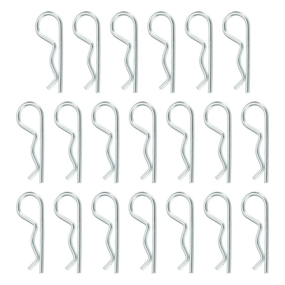 Uxcell 50 Pcs Hitch Pin Clip, 1.5mm x 28mm R Clips Carbon Steel Retaining Wire Hair Pins Cotter Pin Assortment Kit Clips for Trailer Tractors Mower Carts Truck Pin Clip, Silver