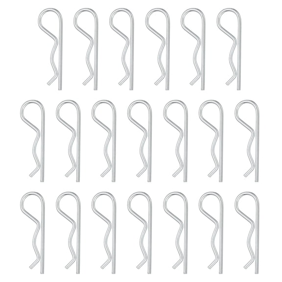 Uxcell 50 Pcs Hitch Pin Clip, 3mm x 65mm R Clips Carbon Steel Retaining Wire Hair Pins Cotter Pin Assortment Kit Clips for Trailer Tractors Mower Carts Truck Pin Clip, Silver